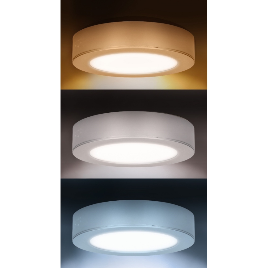 LED Přisazený/podhledový panel 2v1 LED/12W/230V 3000/4000/6000Kpr.17cm IP54 bílá