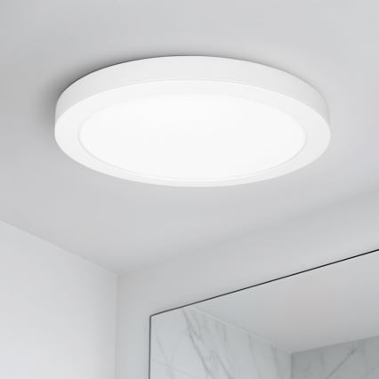 LED Přisazený/podhledový panel 2v1 18W/230V 3000/4000/6000K pr.22,5 cm IP54 bílá