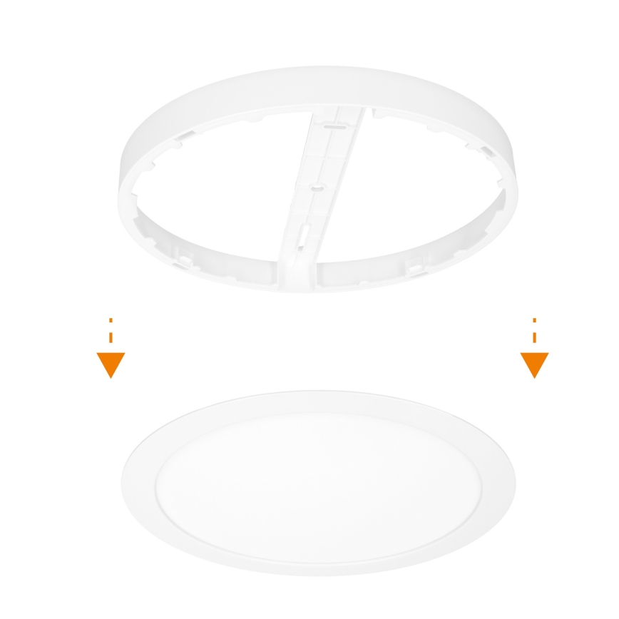 LED Přisazený/podhledový panel 2v1 18W/230V 3000/4000/6000K pr.22,5 cm IP54 bílá