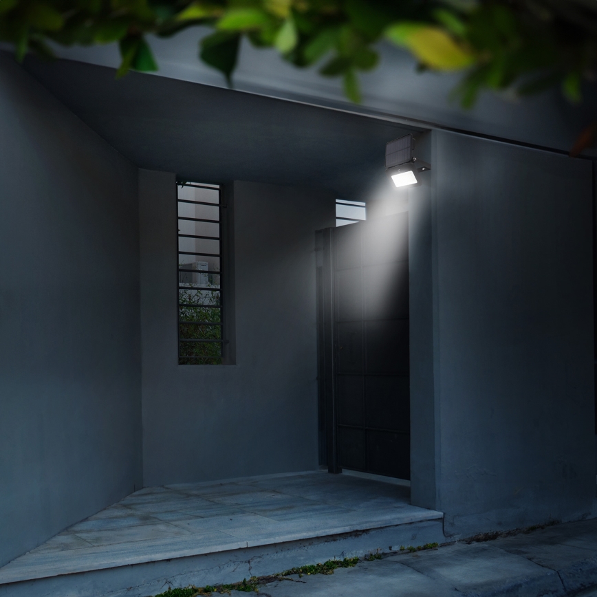 LED Stmívatelný solární reflektor se senzorem pohybu a soumraku LED/6W/3,7V 2200 mAh 3000/4000/6500K IP65