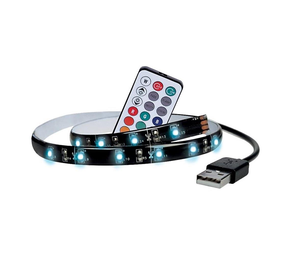 Solight 4 ks LED RGB pásek pro TV,2x50cm, USB, vypínač, dálkový ovladač Solight WM504