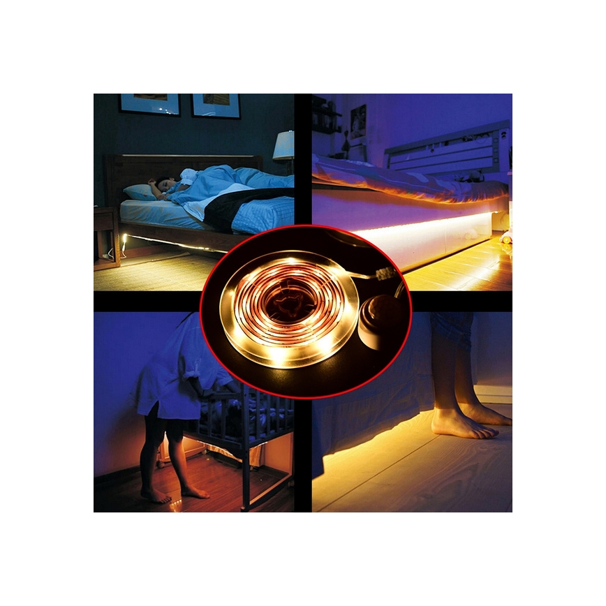 LED Pásek se senzorem 4xAAA 3000K 1m