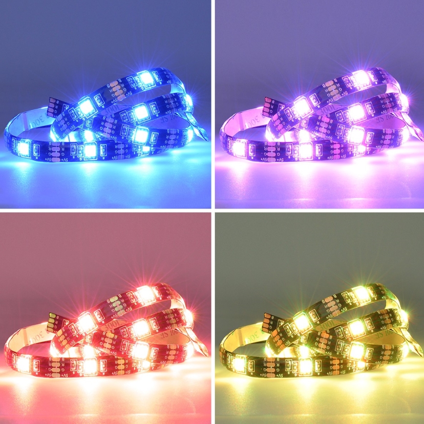 LED RGB Stmívatelný pásek pro TV LED/6W/5V Wi-Fi Tuya + dálkové ovládání 0,5m