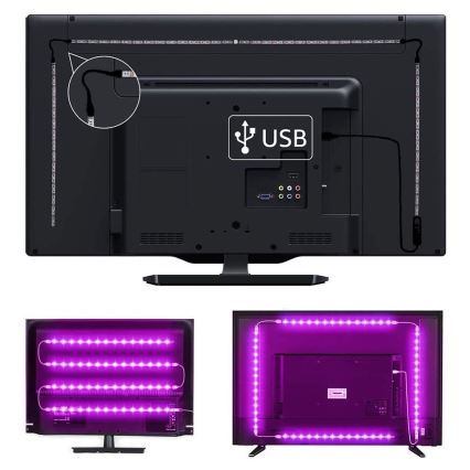 LED RGB Stmívatelný pásek pro TV LED/6W/5V Wi-Fi Tuya + dálkové ovládání 0,5m