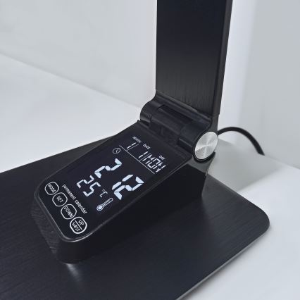 LED Stmívatelná stolní lampa s displejem LED/8W/230V černá
