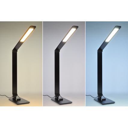 LED Stmívatelná stolní lampa s displejem LED/8W/230V černá