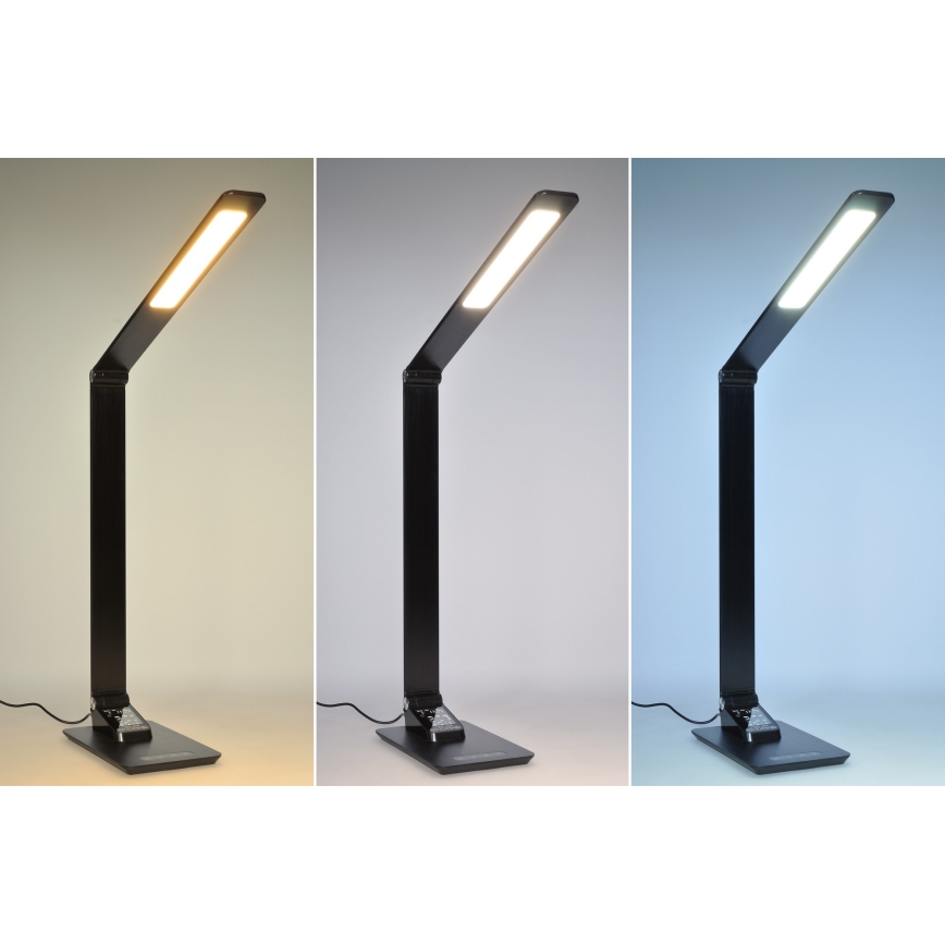 LED Stmívatelná stolní lampa s displejem LED/8W/230V černá