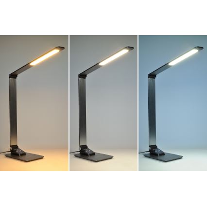 LED Stmívatelná stolní lampa s bezdrátovým nabíjením LED/10W/230V matný chrom