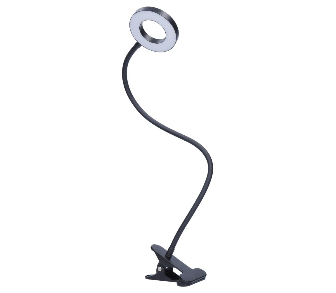 WO66-B- LED Stm. stolní lampa s klipem LED/8W/230V 3000/4000/5000K černá