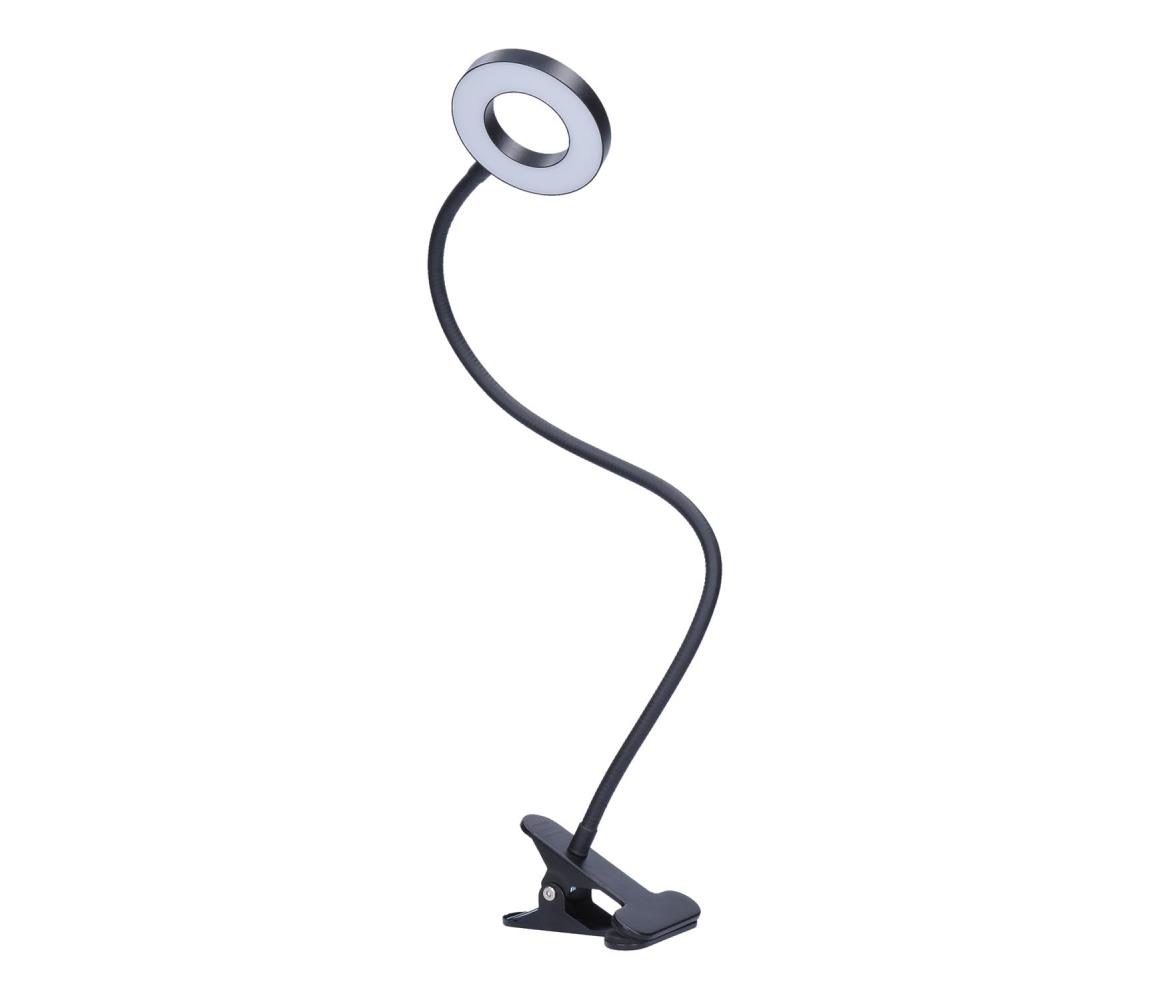 Solight Solight WO66-B- LED Stm. stolní lampa s klipem LED/8W/230V 3000/4000/5000K černá SL1497