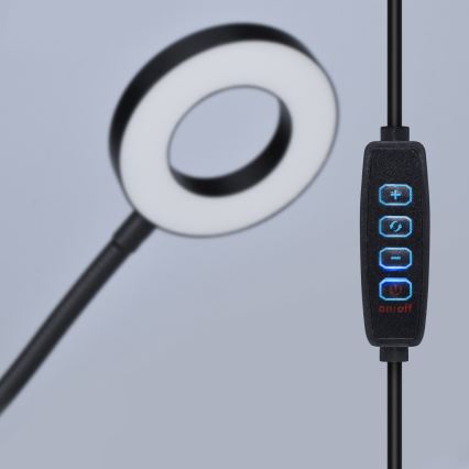 LED Stmívatelná stolní lampa s klipem LED/8W/230V 3000/4000/5000K černá