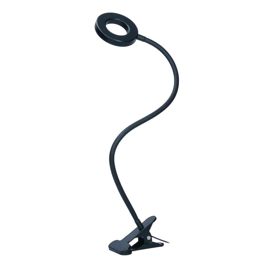 LED Stmívatelná stolní lampa s klipem LED/8W/230V 3000/4000/5000K černá