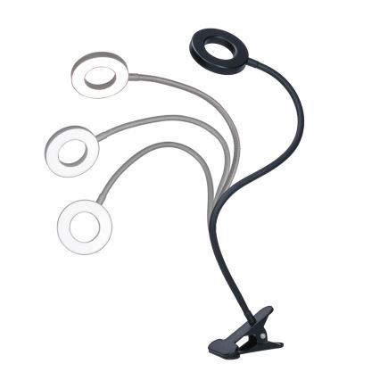 LED Stmívatelná stolní lampa s klipem LED/8W/230V 3000/4000/5000K černá