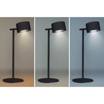 LED Stmívatelná dotyková nabíjecí lampa 3v1 LED/4W/2000 mAh 3000/4000/6500K černá