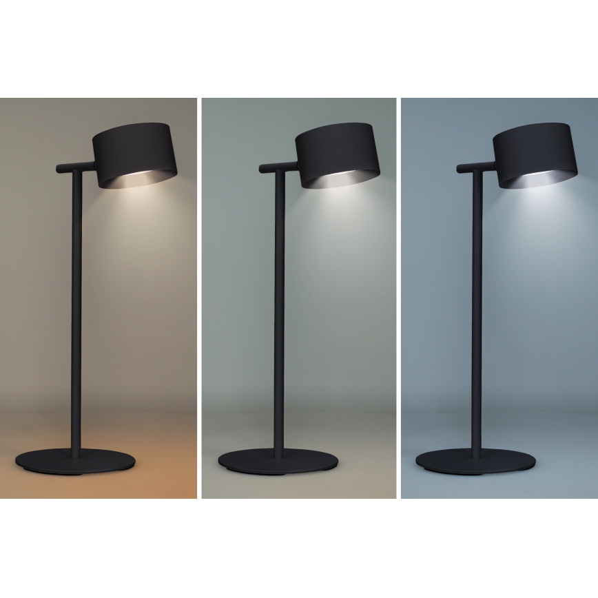 LED Stmívatelná dotyková nabíjecí lampa 3v1 LED/4W/2000 mAh 3000/4000/6500K černá