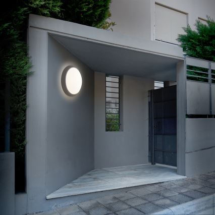 LED Venkovní nástěnné svítidlo LED/13W/230V 4000K IP54 šedá kulatý