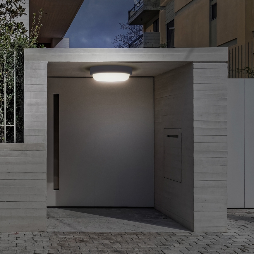 LED Venkovní nástěnné svítidlo LED/13W/230V 4000K IP54 šedá kulatý