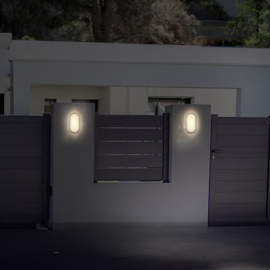 LED Venkovní nástěnné svítidlo LED/20W/230V 4000K IP54 šedá oválný