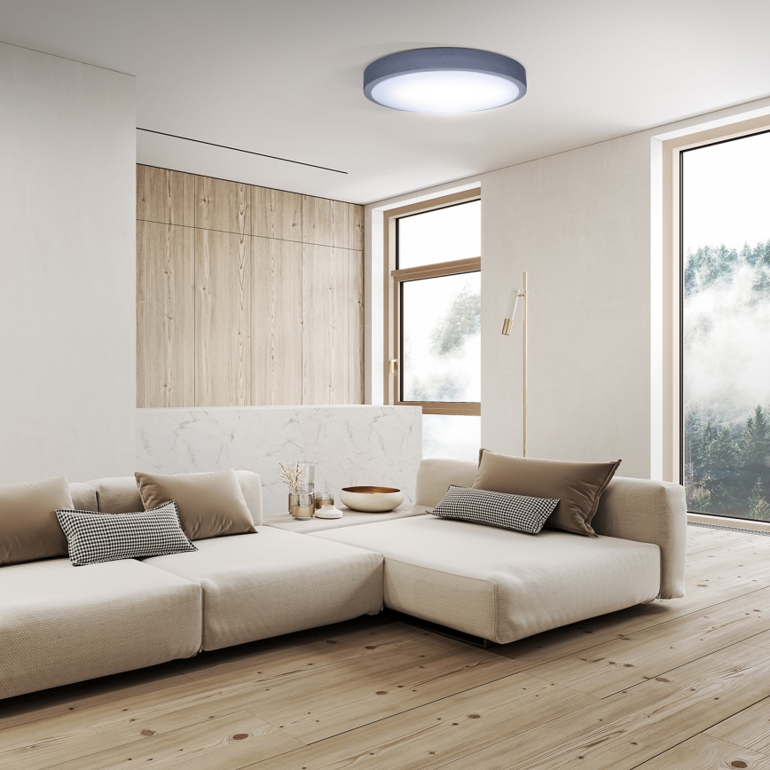 LED Stmívatelné stropní svítidlo GREY LED/48W/230V 3000-6500K šedá pr. 38 cm + dálkové ovládání