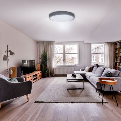 LED Stmívatelné stropní svítidlo GREY LED/48W/230V 3000-6500K šedá pr. 38 cm + dálkové ovládání