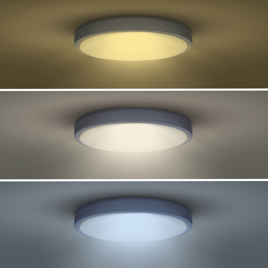 LED Stmívatelné stropní svítidlo GREY LED/48W/230V 3000-6500K šedá pr. 38 cm + dálkové ovládání