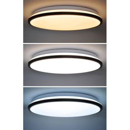 LED Stmívatelné stropní svítidlo JAMIL LED/48W/230V 3000-6500K černá + dálkové ovládání