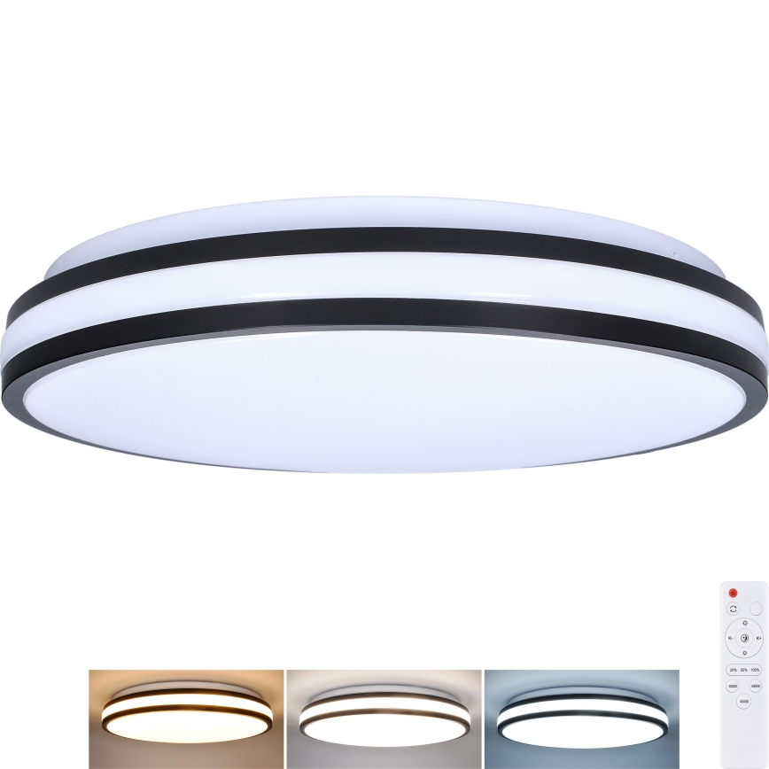 LED Stmívatelné stropní svítidlo LASKOS LED/48W/230V 3000-6500K černá + dálkové ovládání