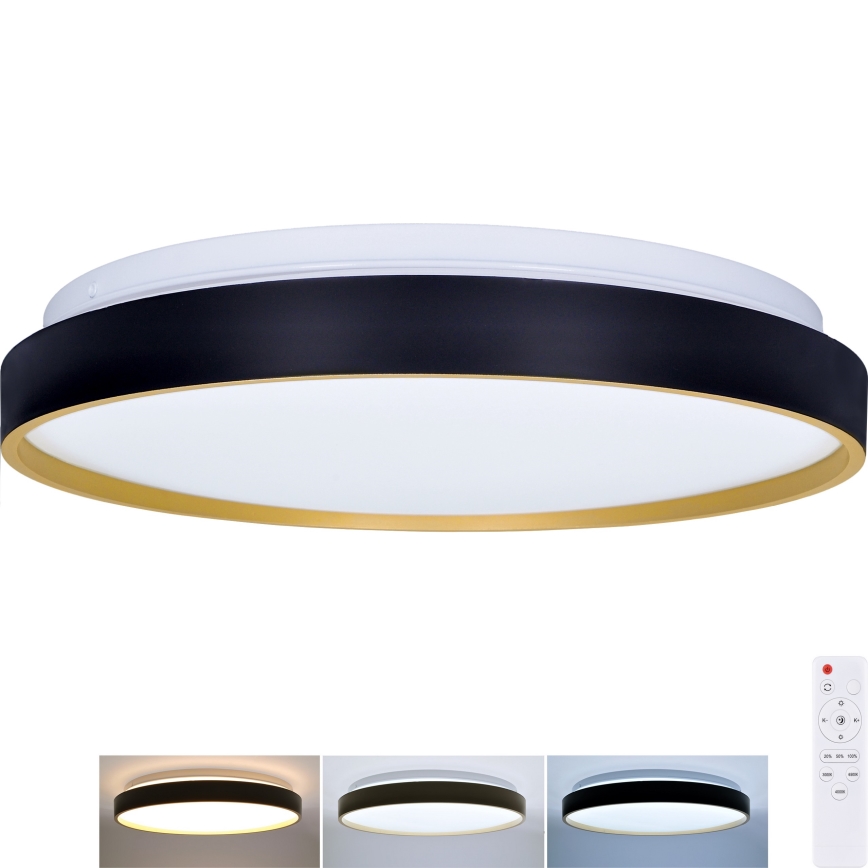 LED Stmívatelné stropní svítidlo CALA LED/48W/230V 3000-6500K černá/zlatá + dálkové ovládání