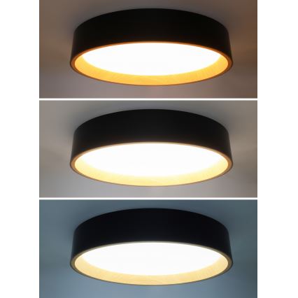 LED Stmívatelné stropní svítidlo LARIOS LED/48W/230V 3000-6500K pr.39 cm černá + dálkové ovládání