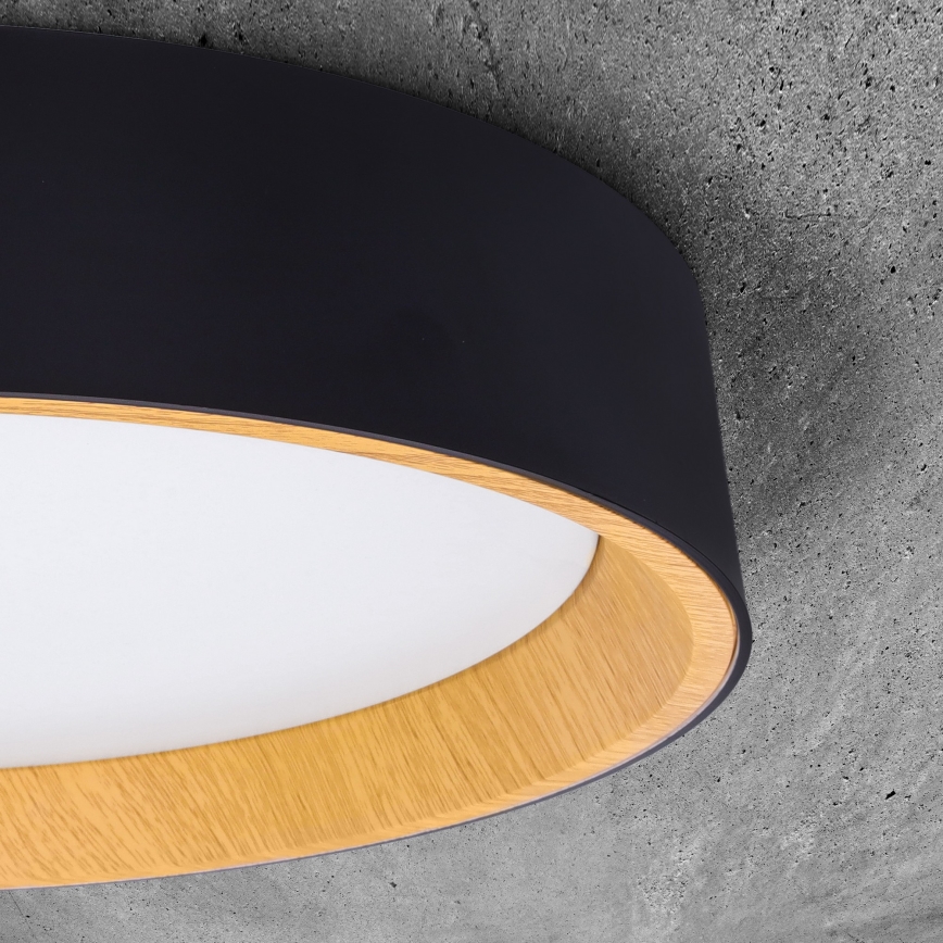 LED Stmívatelné stropní svítidlo LARIOS LED/48W/230V 3000-6500K pr.39 cm černá + dálkové ovládání