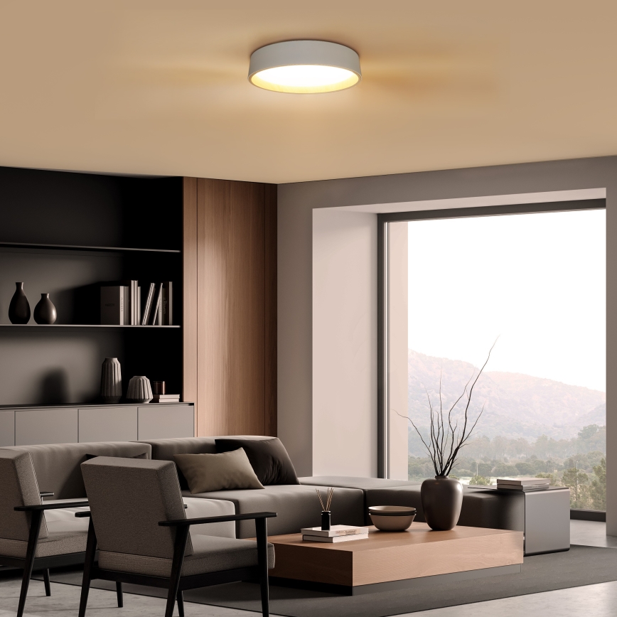 LED Stmívatelné stropní svítidlo LARIOS LED/48W/230V 3000-6500K pr.39 cm bílá+ dálkové ovládání