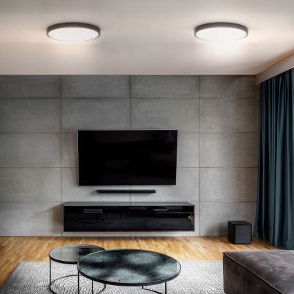 LED Stmívatelné stropní svítidlo ESTELA LED/36W/230V pr.30 cm černá + dálkové ovládání
