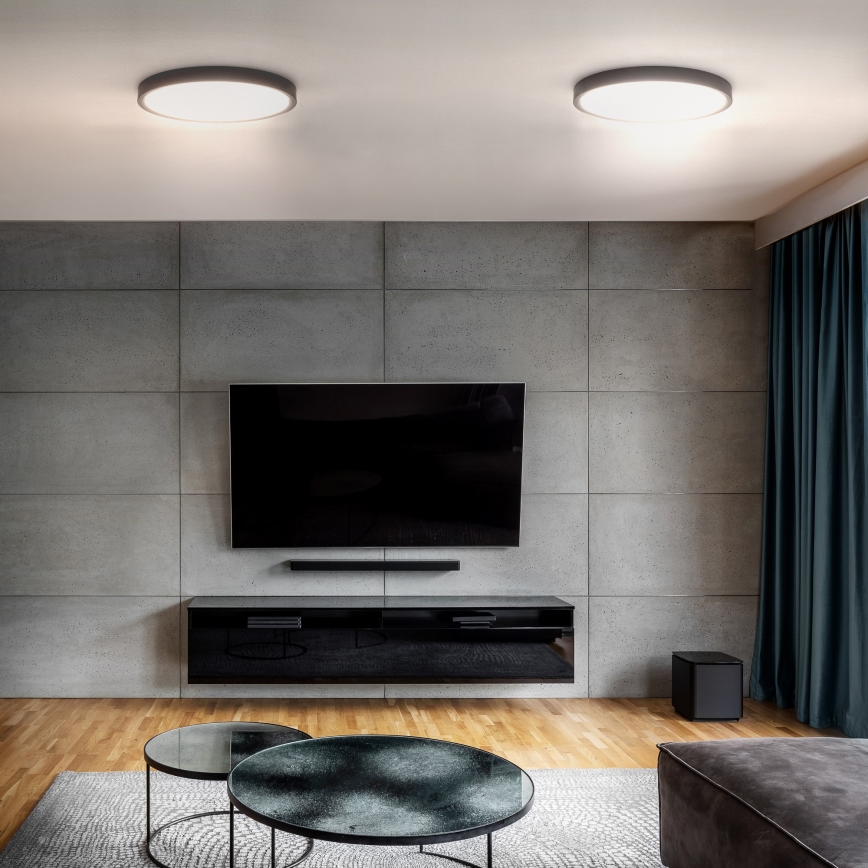 LED Stmívatelné stropní svítidlo ESTELA LED/36W/230V pr.30 cm černá + dálkové ovládání