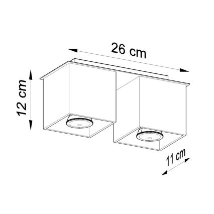 Bodové svítidlo QUAD 2 2xGU10/40W/230V černá