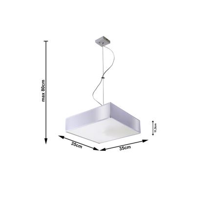 Závěsné svítidlo HORUS 35 2xE27/60W/230V šedá