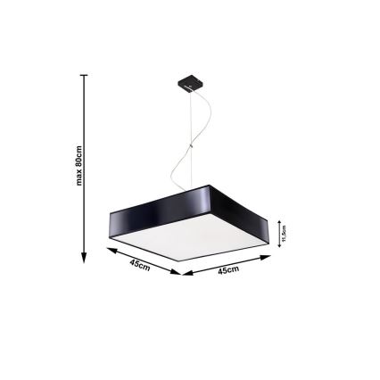 Závěsné svítidlo HORUS 45 3xE27/60W/230V černá