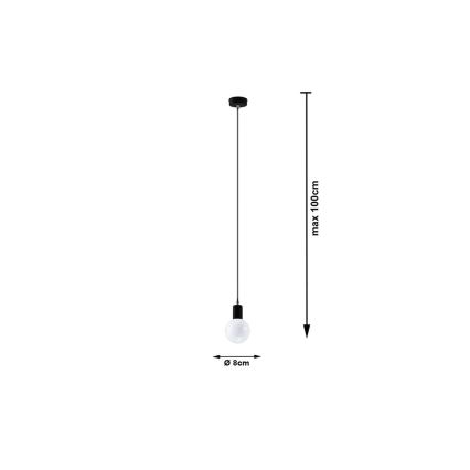Lustr na lanku EDISON 1xE27/60W/230V šedá