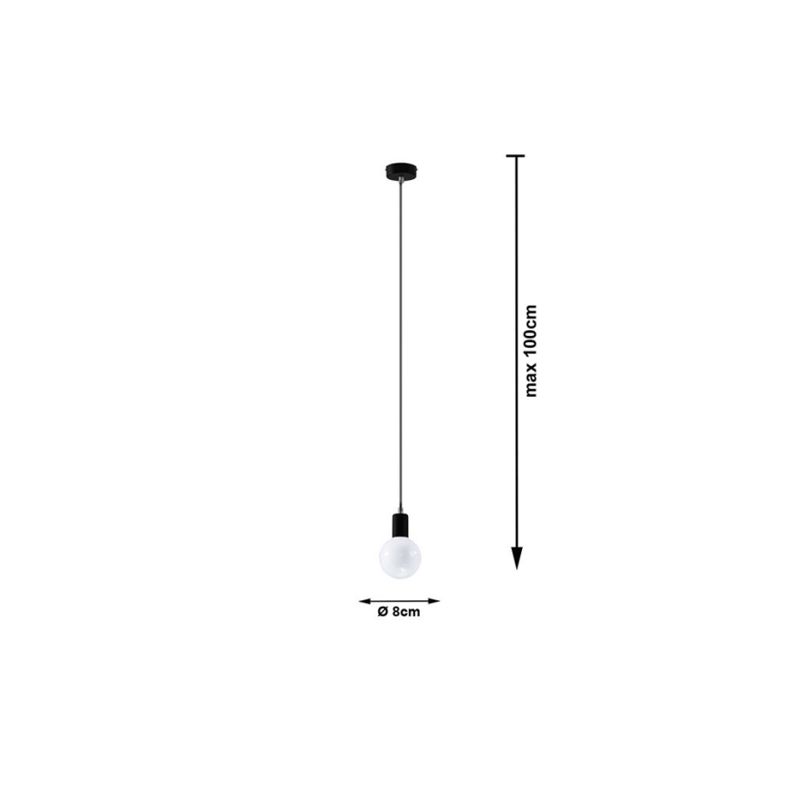 Lustr na lanku EDISON 1xE27/60W/230V šedá