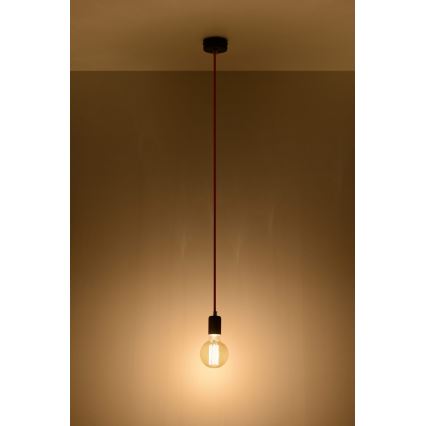 Lustr na lanku EDISON 1xE27/60W/230V černá