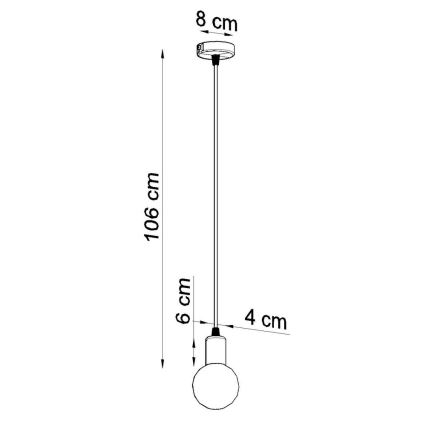 Lustr na lanku EDISON 1xE27/60W/230V černá