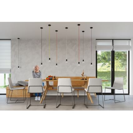 Lustr na Lanku EDISON 1xE27/60W/230V oranžová