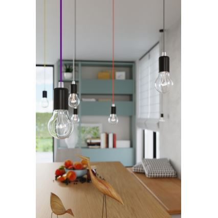 Lustr na Lanku EDISON 1xE27/60W/230V oranžová