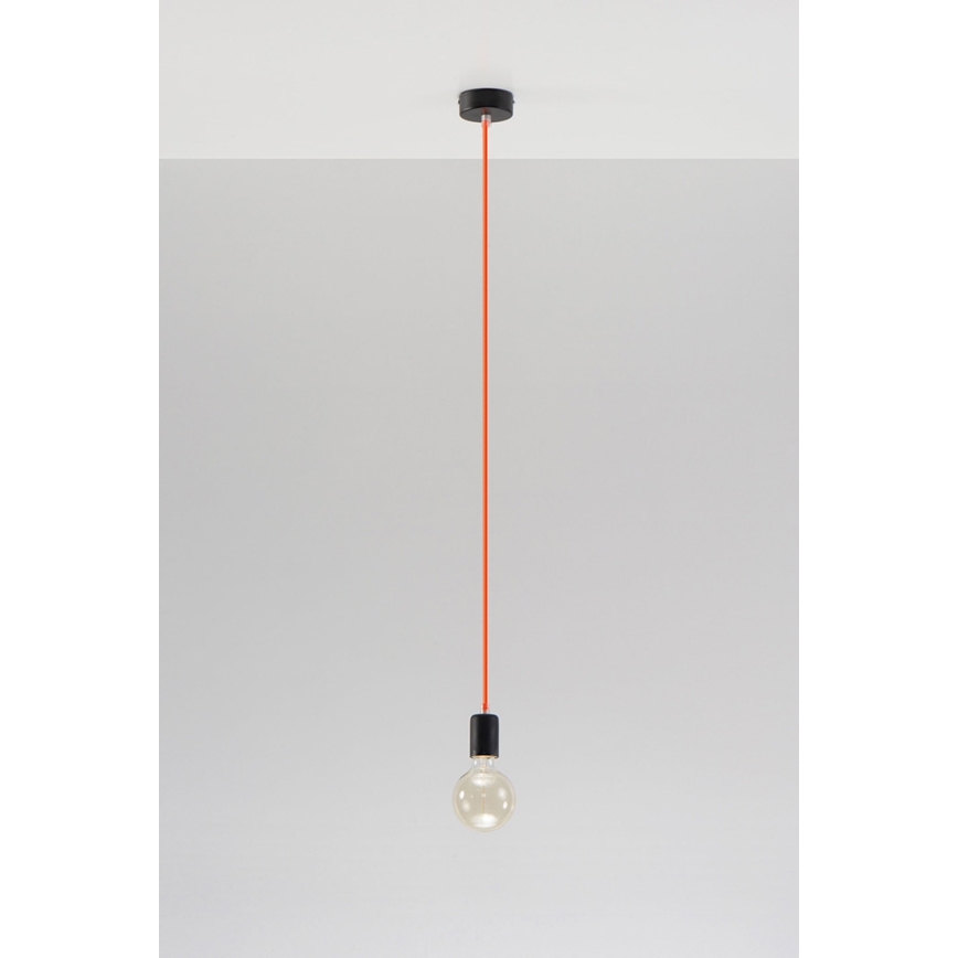 Lustr na Lanku EDISON 1xE27/60W/230V oranžová