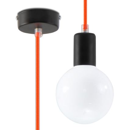 Lustr na Lanku EDISON 1xE27/60W/230V oranžová