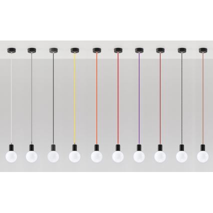 Lustr na Lanku EDISON 1xE27/60W/230V černá, červená