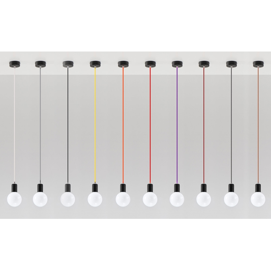 Lustr na Lanku EDISON 1xE27/60W/230V černá, červená