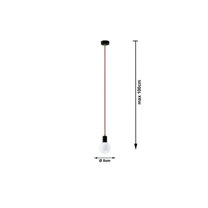 Lustr na Lanku EDISON 1xE27/60W/230V černá, červená