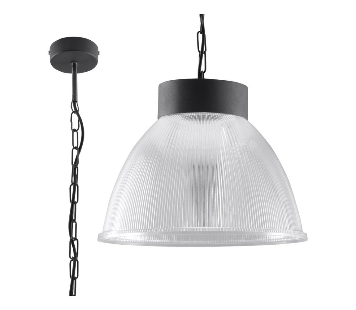 Sollux Sollux SL.0210 - Lustr na řetězu LOFT 1xE27/60W/230V čirá/grafit SLX0146