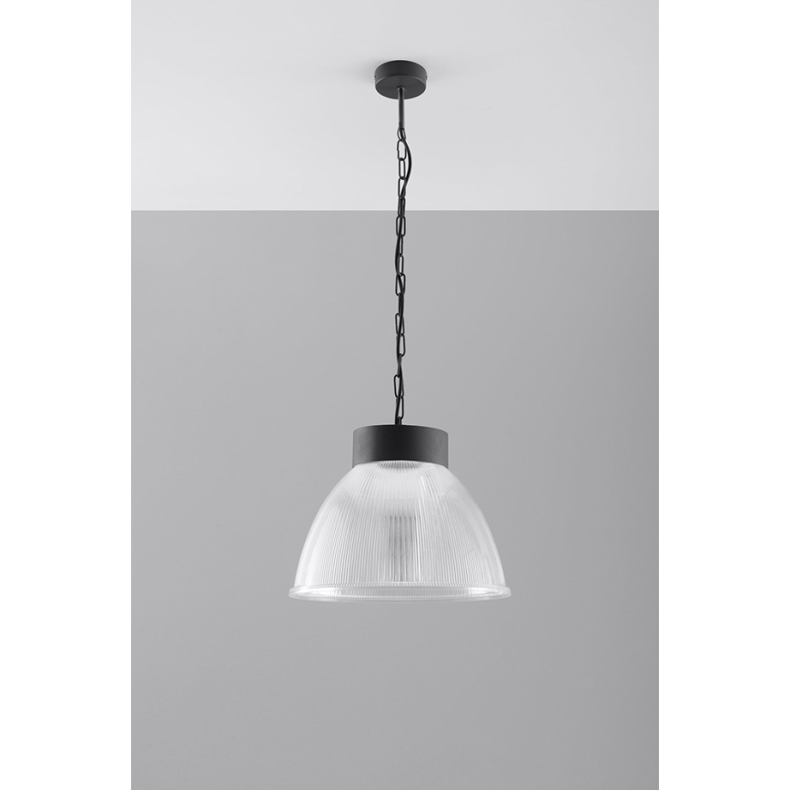 Sollux SL.0210 - Lustr na řetězu LOFT 1xE27/60W/230V čirá/grafit