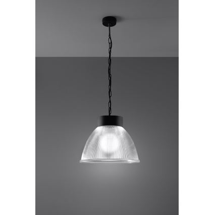 Sollux SL.0210 - Lustr na řetězu LOFT 1xE27/60W/230V čirá/grafit